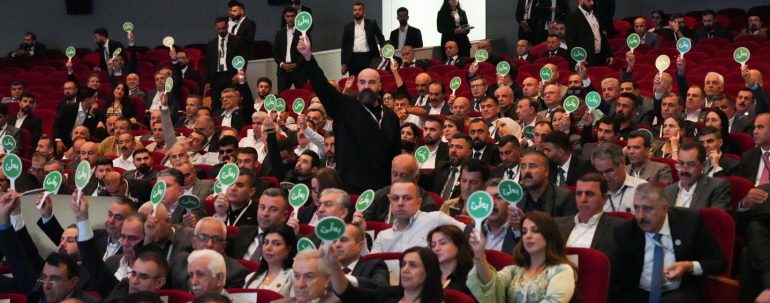 PUK leader Bafel Talabani votes during PUK congress 2023